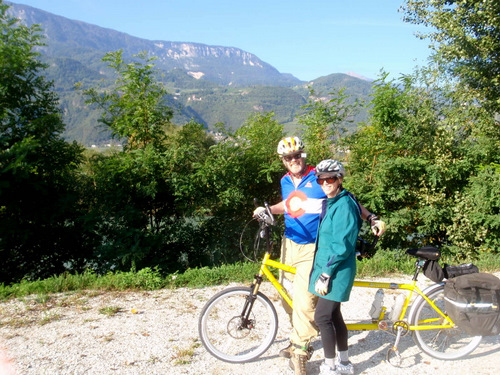 Dennis and Terry Struck and the Bee on the Adige River.